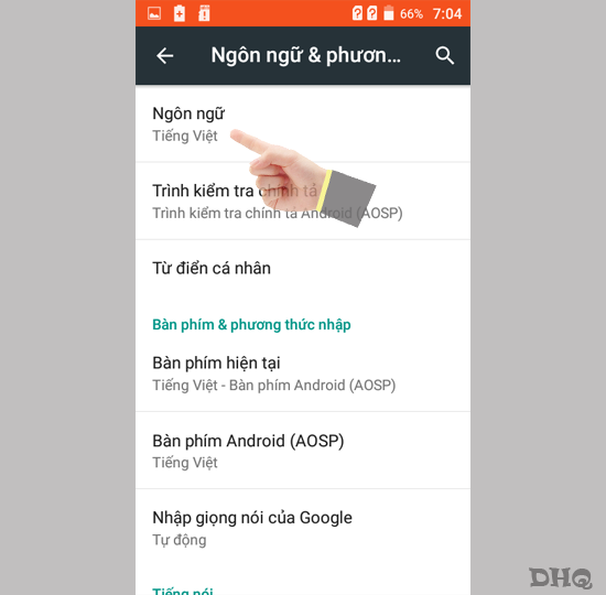 Chọn ngôn ngữ
